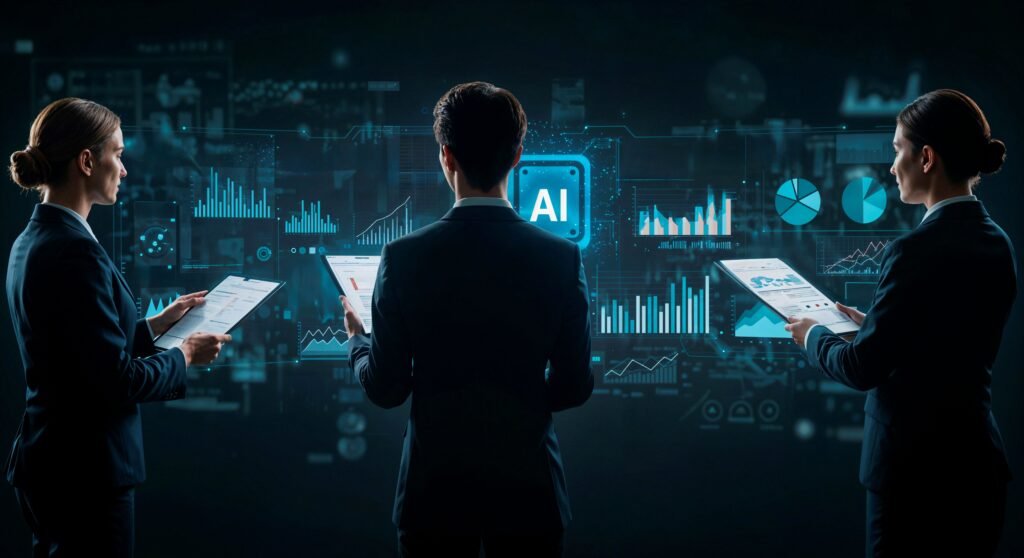 Executive building presentation and executive presence skills with AI tools at work